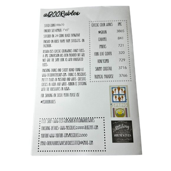 Spring Bunnies Cross Stitch Pattern aDOORables NEW Stitching With The Housewives - Picture 3 of 3